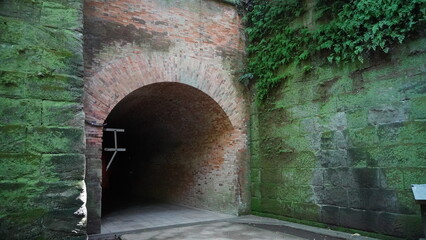 [Japan] Tunnel entrance made of bricks (the Sarushima Island, Kanagawa)