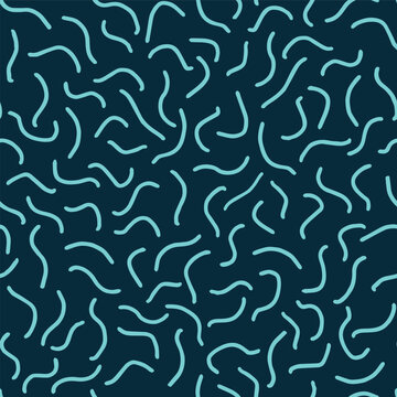 Seamless vector pattern with blue and green lines abstract memphis Textile wrapping packaging