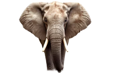 Foto op Canvas  Elephant isolated on transparent background. 3D rendering. © Isuru Pic