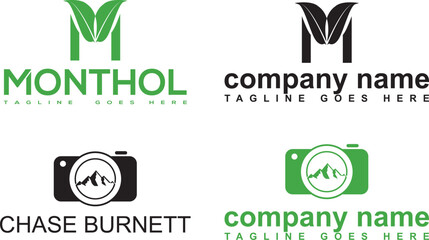Logo for health care M letter combine and Photography logo