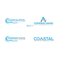 wave coaster logo vector isolated. modern beach wave and A letter initial  logo design inspiration
