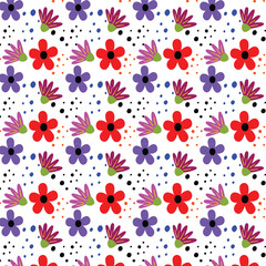 Flower vector illustration seamless pattern. Great for textile, fabric, wrapping paper and any print.
