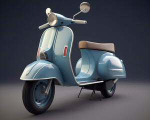 Classic blue scooter motorbike isolated