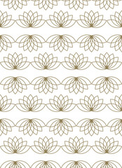 Seamless pattern with a lotus flower on a white background
