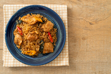 pork fried rice with herbs
