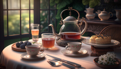 Afternoon tea. Generative ai