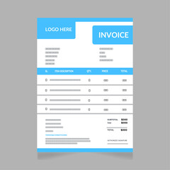 Corporate creative invoice design.