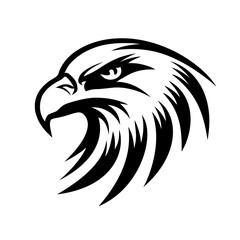 Eagle head logo vector illustration. Falcon illustration. Hawk logo. Design for mascot, label, badge, emblem, t-shirt