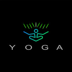 Abstract Yoga Logo template design. Human pose icon.