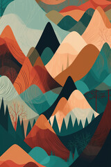 Fototapeta na wymiar Vector illustration of mountains.
