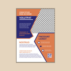 Vector A4 Size Corporate Business Flyer Design Template with bleed.
