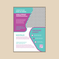Vector A4 Size Corporate Business Flyer Design Template with bleed.