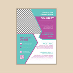 Vector A4 Size Corporate Business Flyer Design Template with bleed.