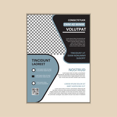 Vector A4 Size Corporate Business Flyer Design Template with bleed.