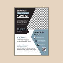 Vector A4 Size Corporate Business Flyer Design Template with bleed.