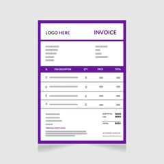 Purple invoice design.