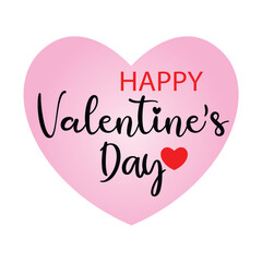 Valentines day background with heart and typography of happy valentines day text 