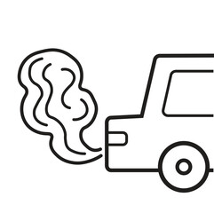 Car vehicle exhaust with smoke caused air pollution. Greenhouse gas emissions crisis, global warming and climate change concept.