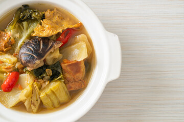 boiled pickled cabbage and bitter gourd soup