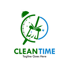 Fototapeta premium Clean time design logo template illustration