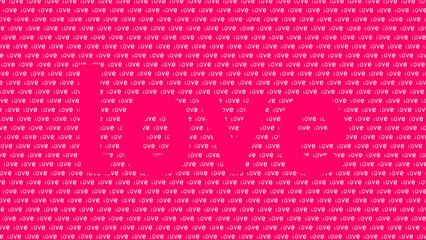GRAPHIC ILLUSTRATION, SMALL LOVE'S NAME AND BIG PINK BACKGROUND