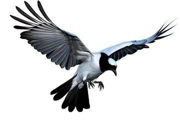 Naklejka premium flying bird in black and white Generative AI
