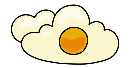 yummy sunny  side up egg illustration
