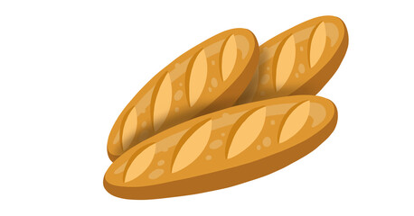 yummy baguette bread illustration