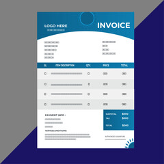 Simple clean invoice design.