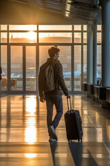 Obraz premium Business people dragging suitcases at the airport.