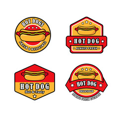 Hotdog logo stock vector set white background