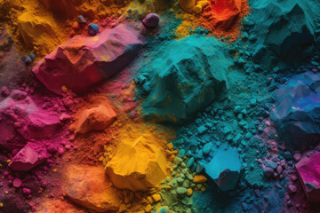 Fototapeta na wymiar Macro photography of multi-color powder backgrounds