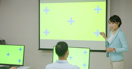teacher in adult education class