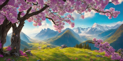 Obraz na płótnie Canvas spring in the mountains