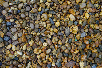 Pebbles stone on the ground