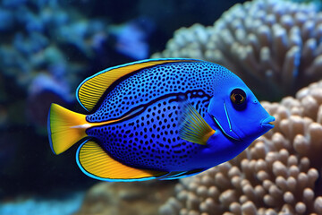 Enchanting Blue Tang Fish Undersea Beauties - Generative AI
