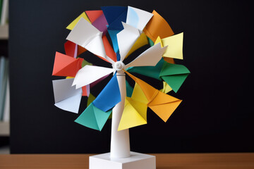 A multi rotor windmill made of paper.