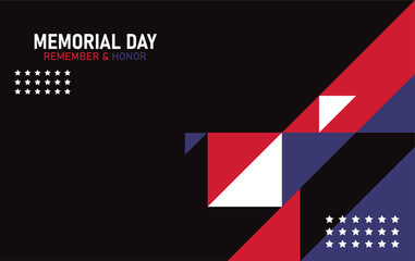 Memorial day background with geometric elements and space for text. Vector illustration