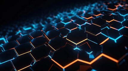 Obraz premium abstract background with hexagons. Generative Ai