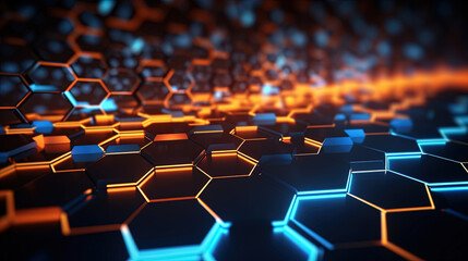 Obraz premium abstract background with hexagons. Generative Ai