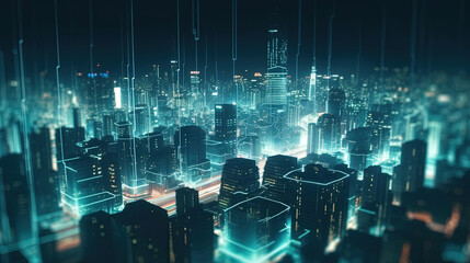 aerial view of the city. Generative Ai