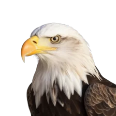 Foto op Plexiglas portrait of a eagle isolated on transparent background cutout © Papugrat
