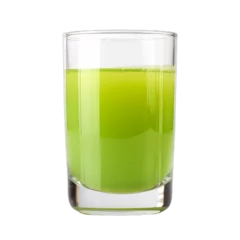 Schilderijen op glas glass of green juice isolated on transparent background cutout © Papugrat
