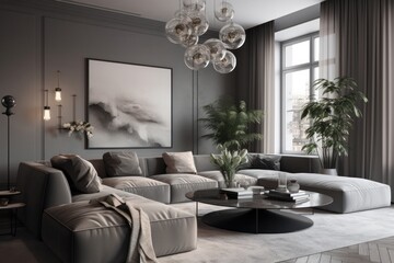 minimal interior bedroom with daylight light grey color scheme design cozy home ideas concept,image ai generate