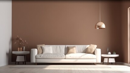 Fototapeta na wymiar leather sofa in white clean interior mockup room daylight house ideas concept,image ai generate