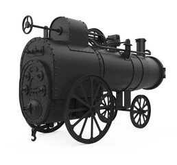 Fototapeta na wymiar Portable Steam Engine Isolated