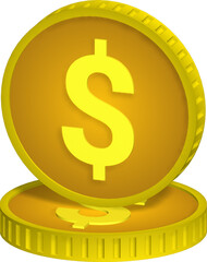 Money coin icon 3d