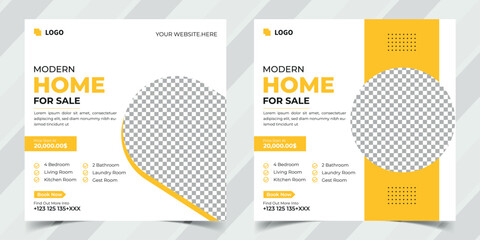 Real Estate Home Sale Social Media Post Template Vector