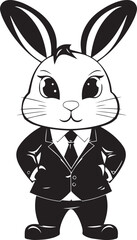 Bunny in a business suit  Vector Illustration, SVG