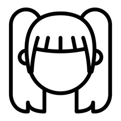 twin tail line icon